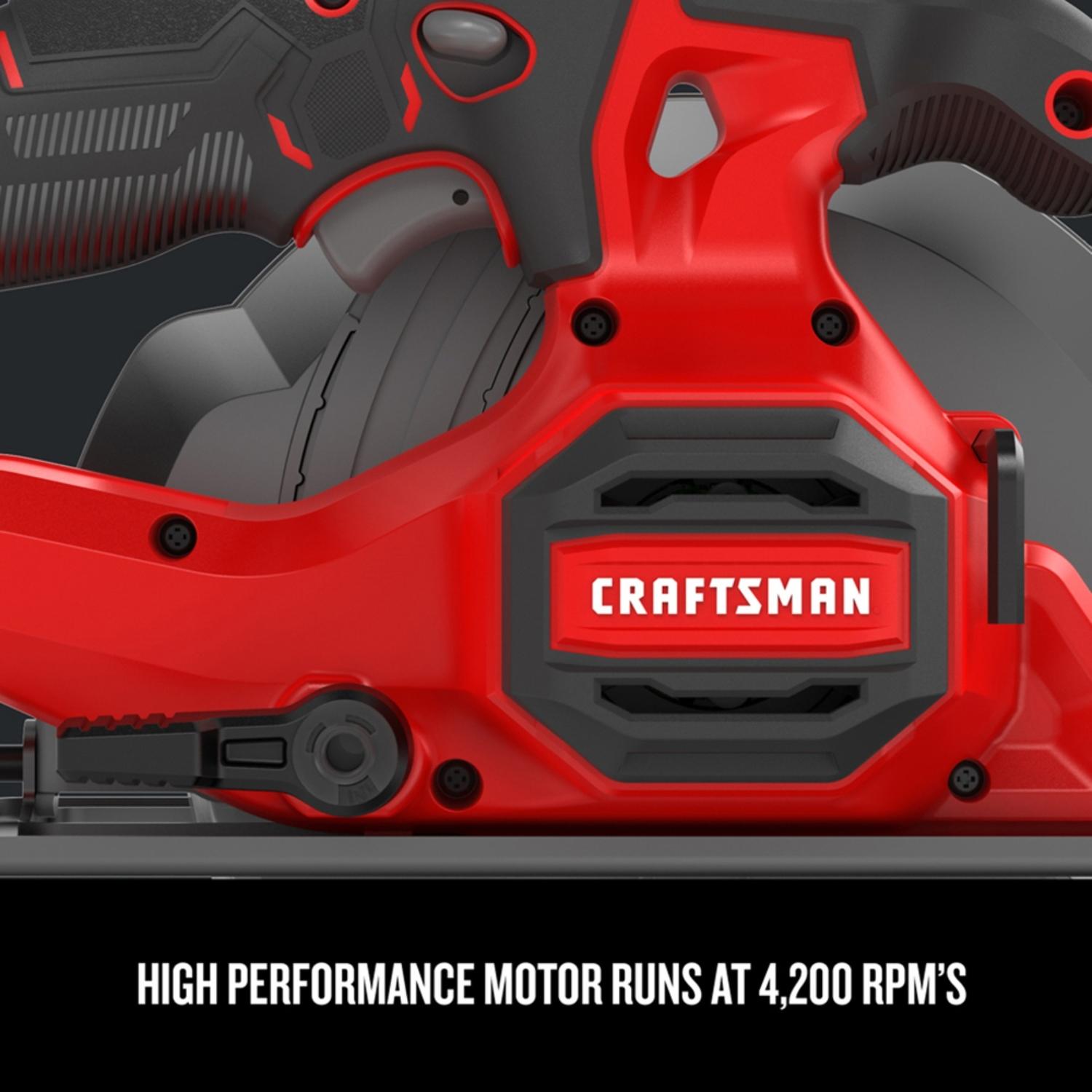 CRAFTSMAN V20 6-1/2 in. Cordless Brushed Circular Saw Tool Only