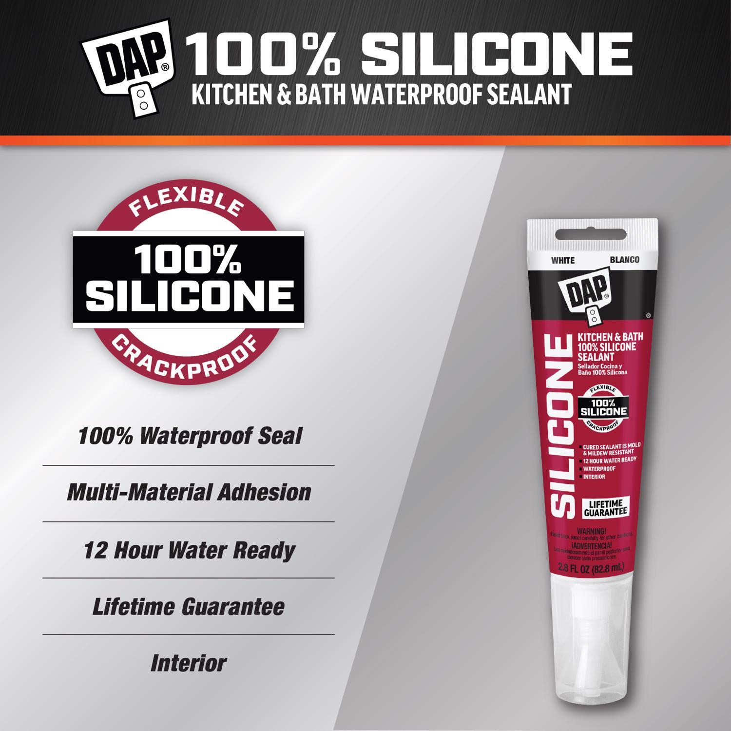 DAP White Silicone Kitchen and Bath Sealant 2.8 oz