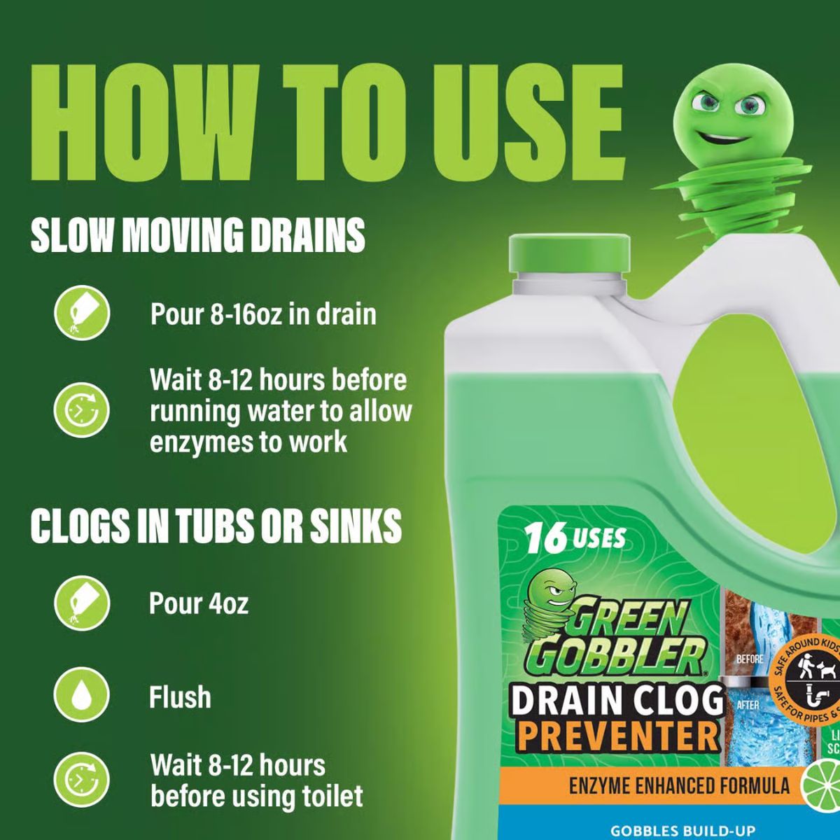 Green Gobbler Liquid Clog Preventer 64 fl. oz.