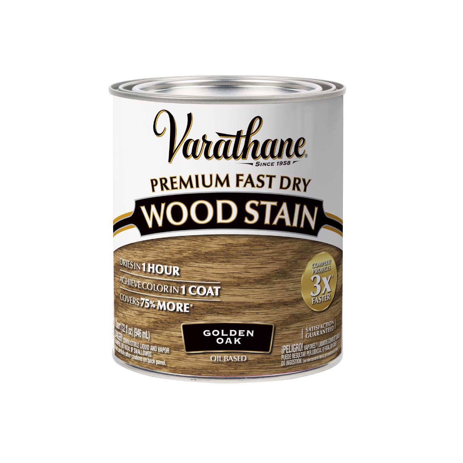 Varathane Semi-Transparent Golden Oak Oil-Based Urethane Modified Alkyd Fast Dry Wood Stain 1 qt