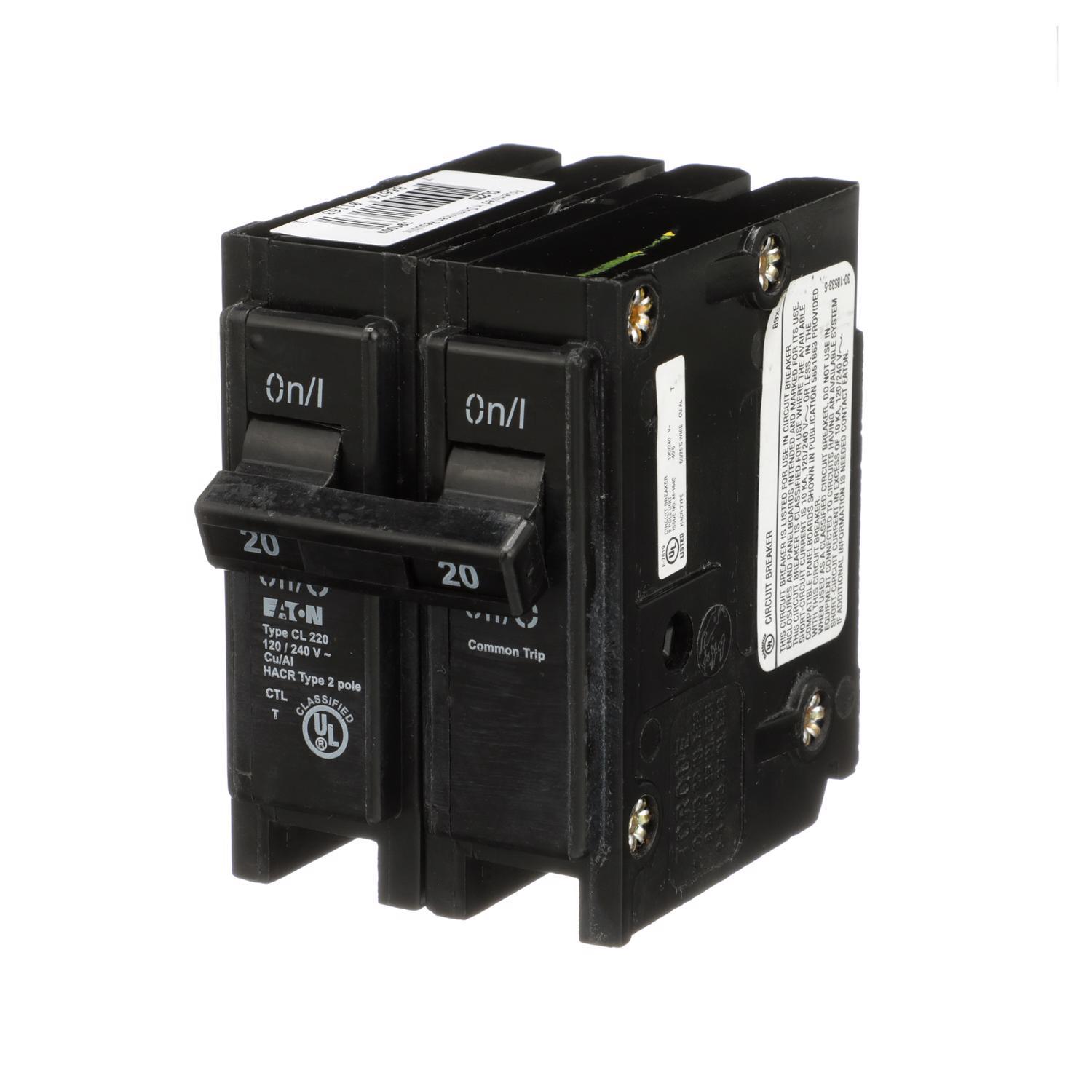 Eaton 20 amps Plug In 2-Pole Circuit Breaker