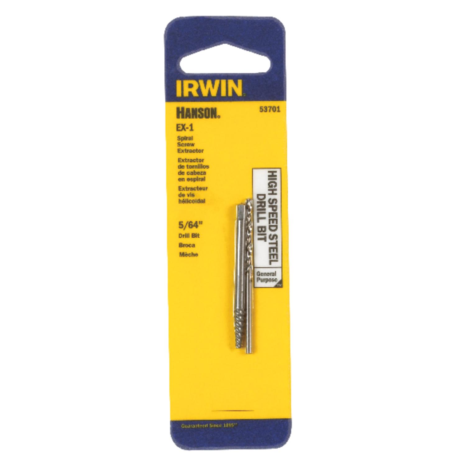 Irwin Hanson 5/64 in. X 5/64 in. D High Speed Steel Drill Bit Extractor Set 5.4 in. 1 pc