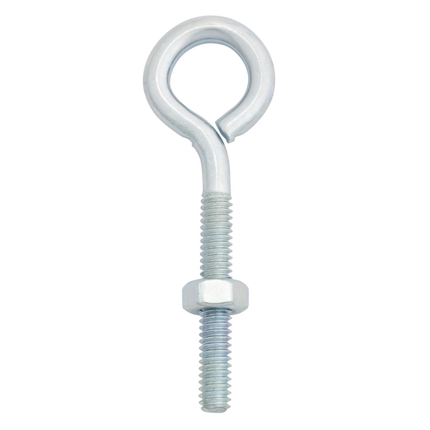 Hampton 1/4 in. X 3 in. L Zinc-Plated Steel Eyebolt Nut Included