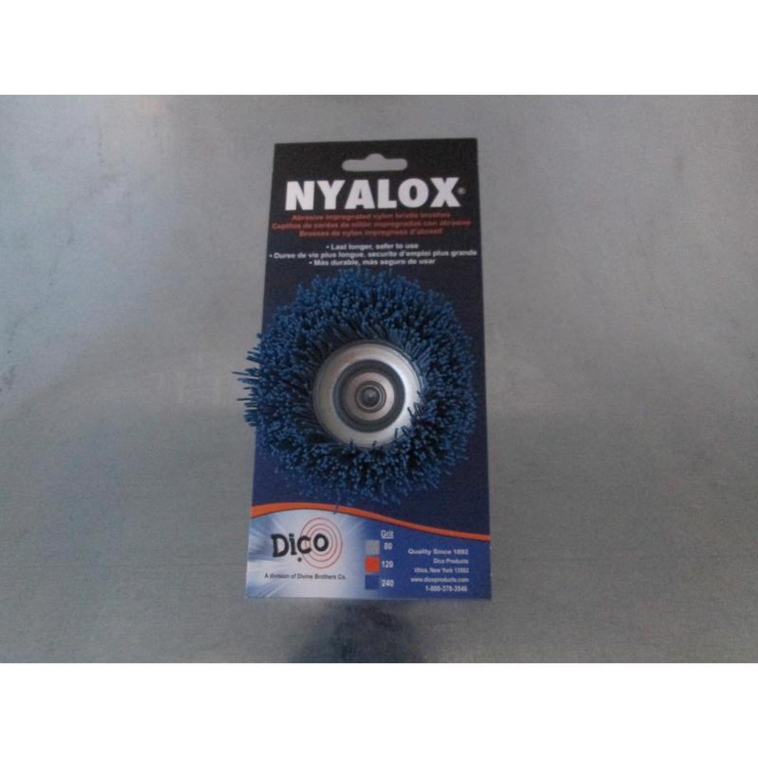Dico Nyalox 2.5 in. D X 1/4 in. X 1/4 in. D Crimped Nylon Mandrel Mounted Cup Brush 4500 rpm 1 pc