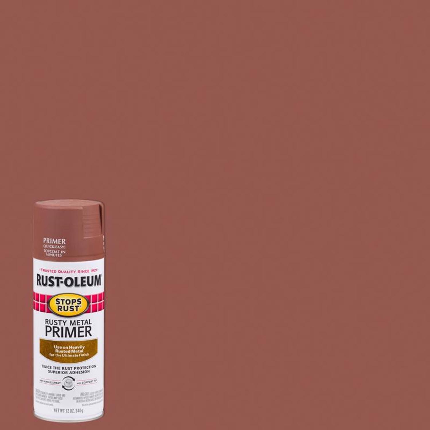 Rust-Oleum Stops Rust Brown Flat Oil-Based Alkyd Spray Primer 12 oz