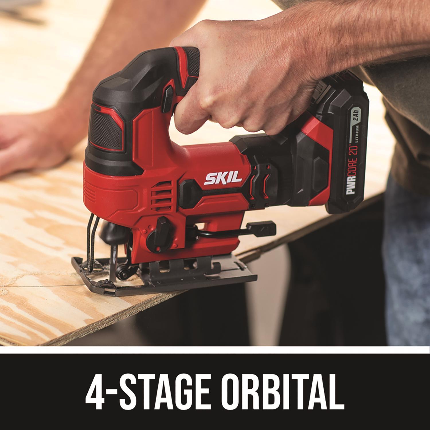 SKIL 20V PWR CORE 20 Cordless Orbital Jig Saw Kit (Battery & Charger)