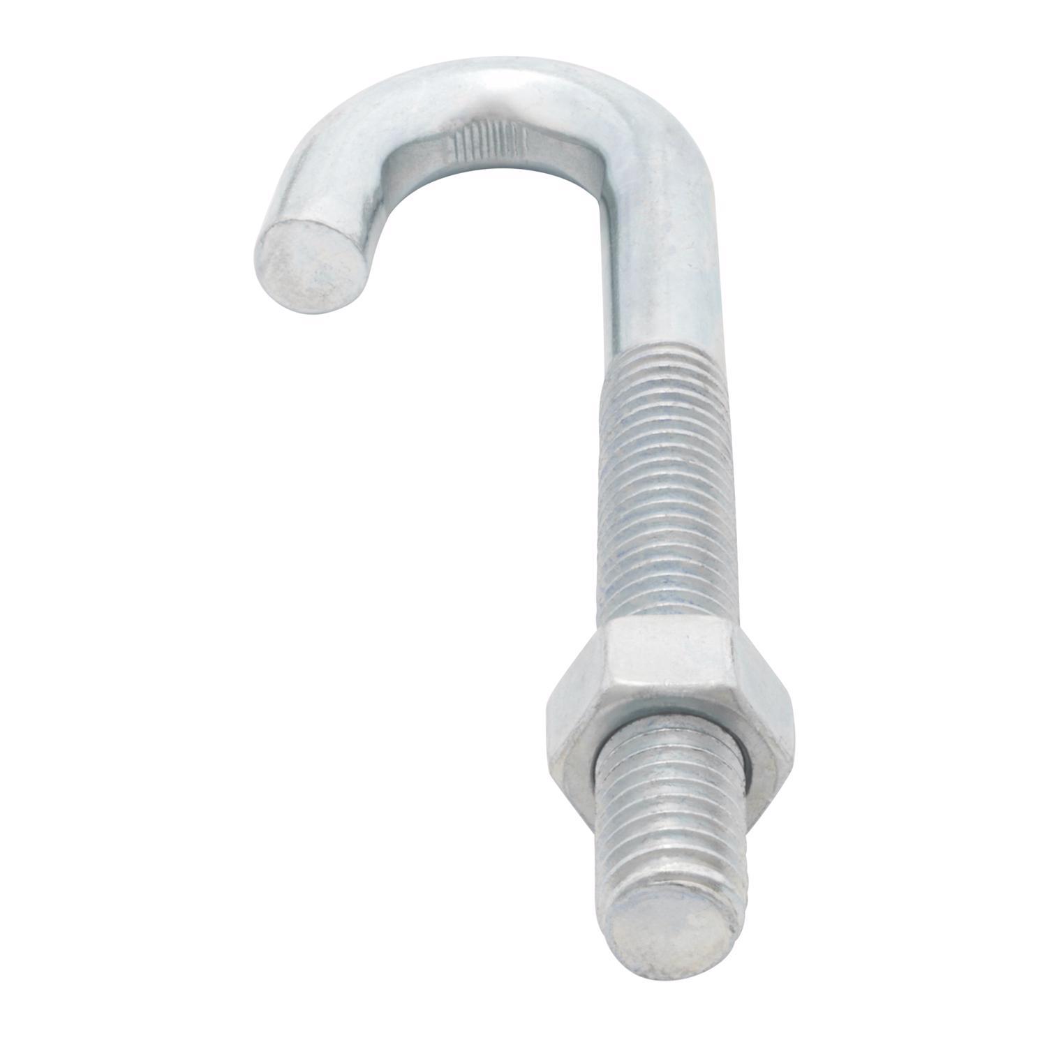 Hampton Small Zinc-Plated Silver Zinc 1 in. L J-Bolt 375 lb 1 pk