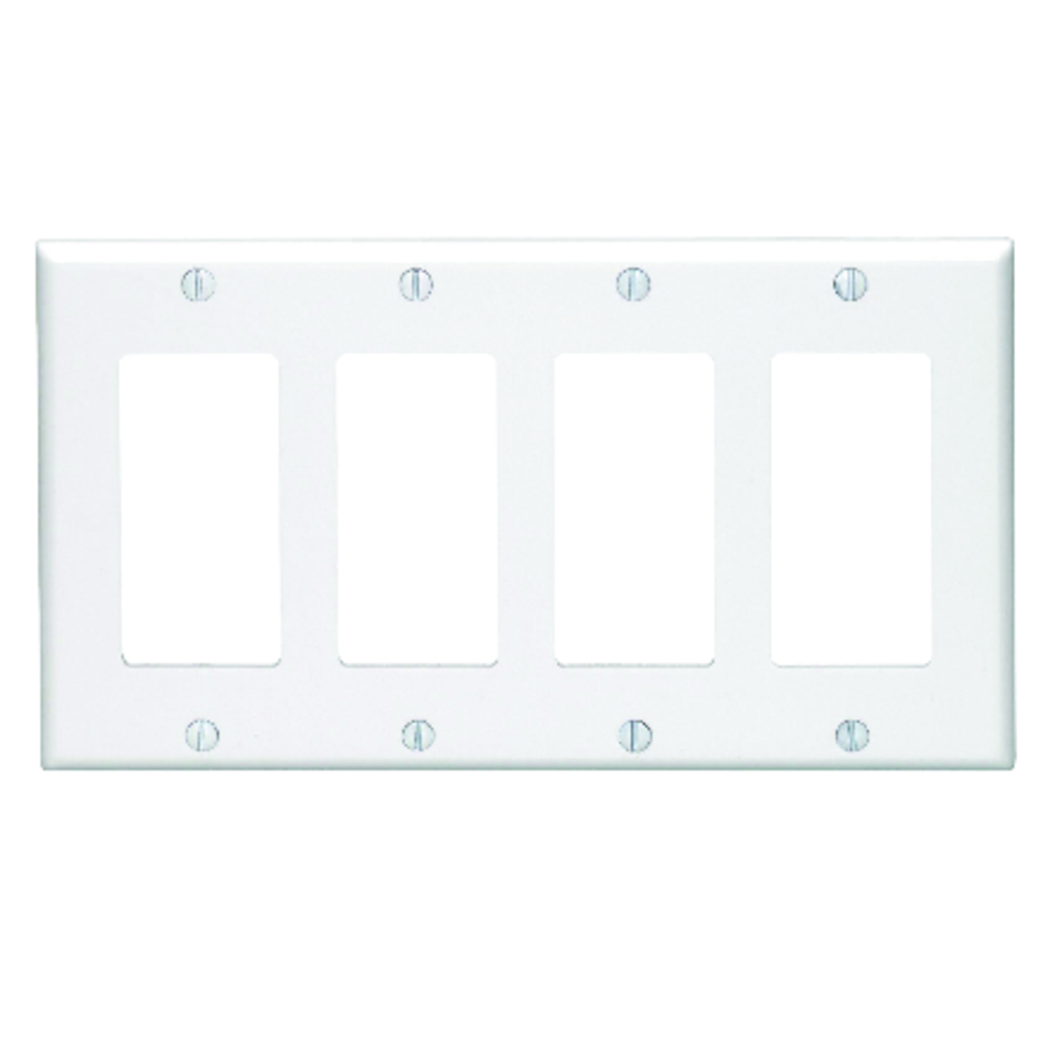 Leviton White 4 gang Thermoset Plastic GFCI/Rocker Wall Plate 1 pk
