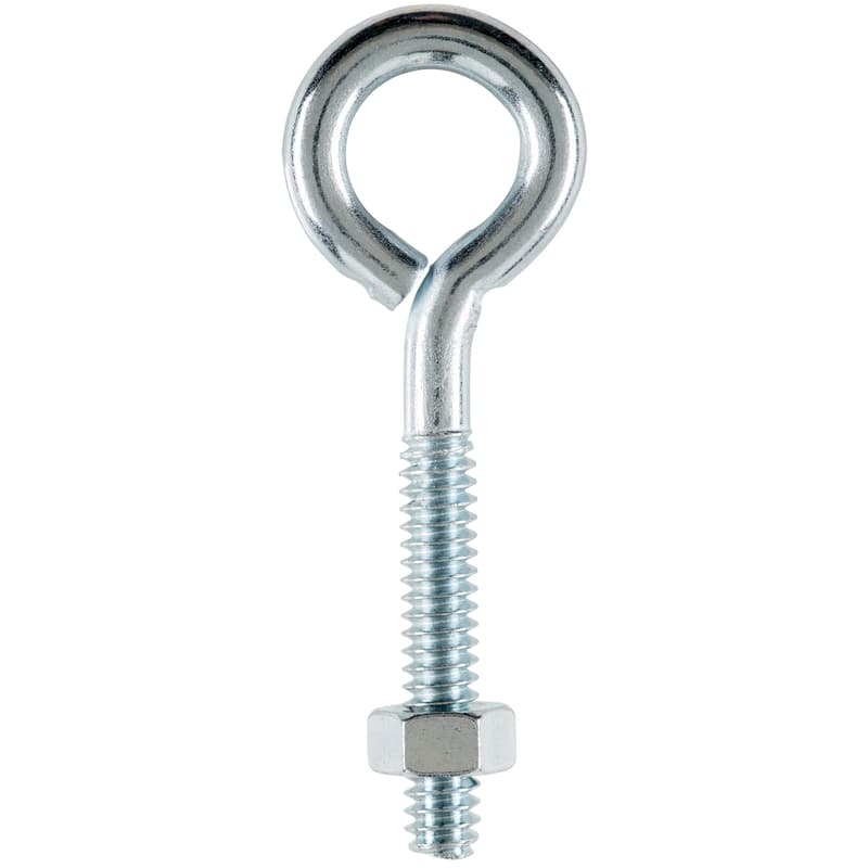 Hampton 3/16 in. X 2 in. L Zinc-Plated Steel Eyebolt Nut Included