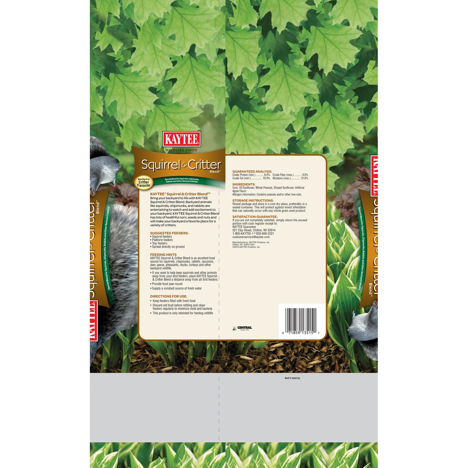 Kaytee Squirrel & Critter Squirrel and Critter Food 10 lb