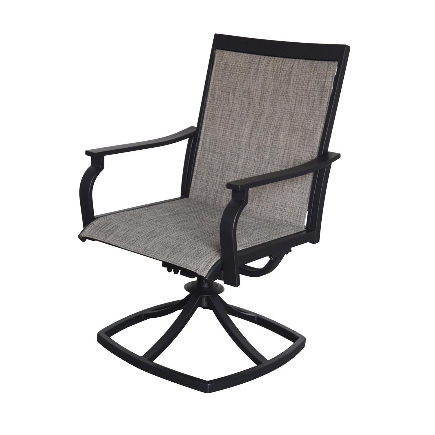 Living Accents Clark 7 pc Black Steel Casual Dining Set Beige