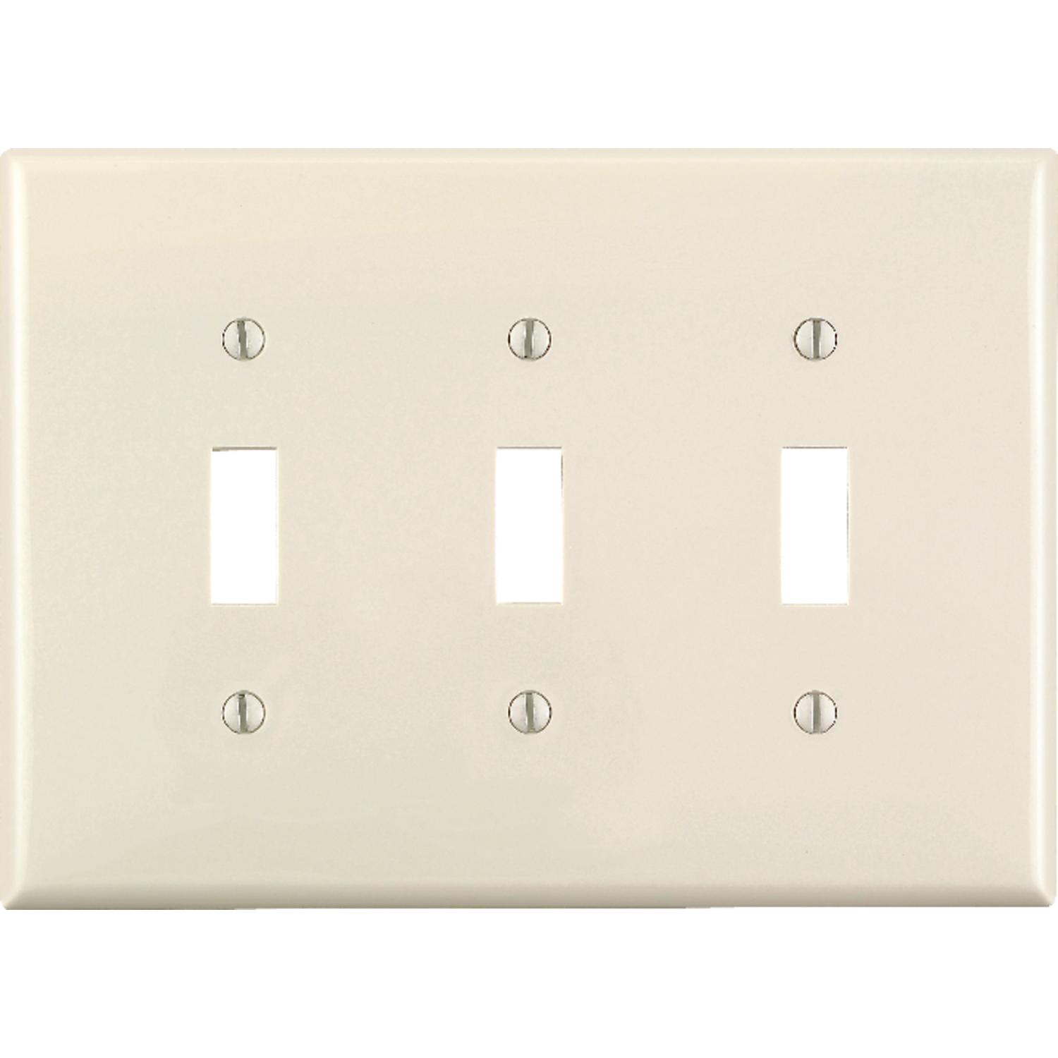 Leviton Almond 3 gang Thermoset Plastic Toggle Wall Plate 1 pk