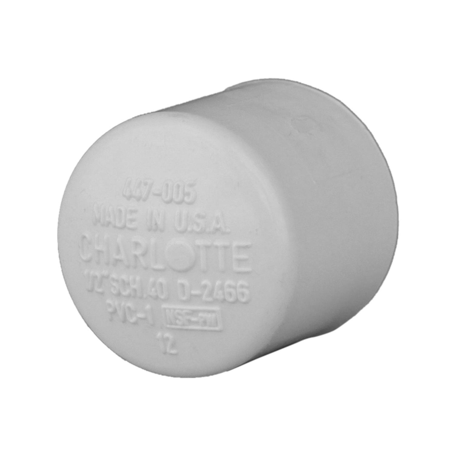 Charlotte Pipe Schedule 40 1/2 in. Slip PVC Cap 1 pk