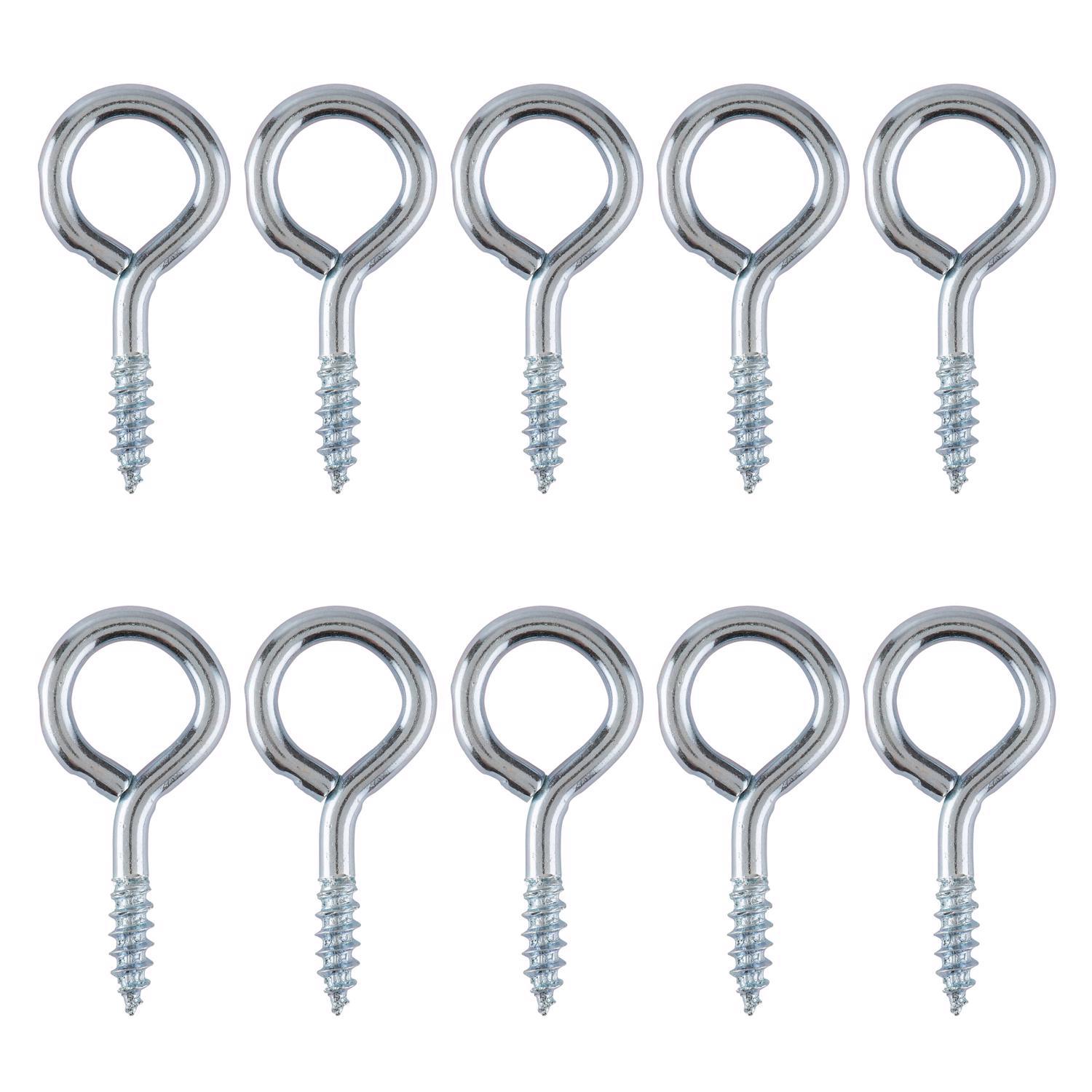 Ace 1/8 in. D X 1-1/8 in. L Zinc-Plated Steel Screw Eye 35 lb. cap. 10 pk