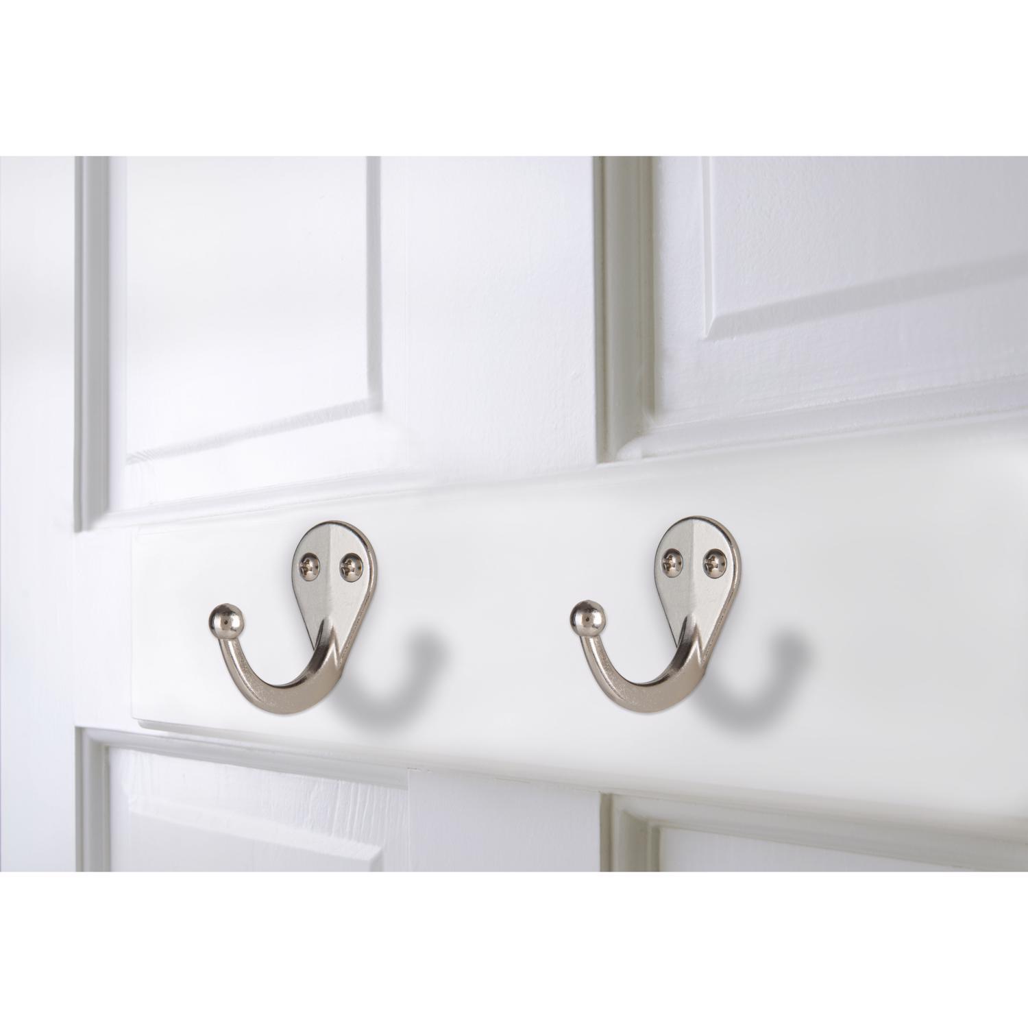 Ace 1-3/4 in. L Satin Nickel Silver Metal Small Garment Hook 2 pk