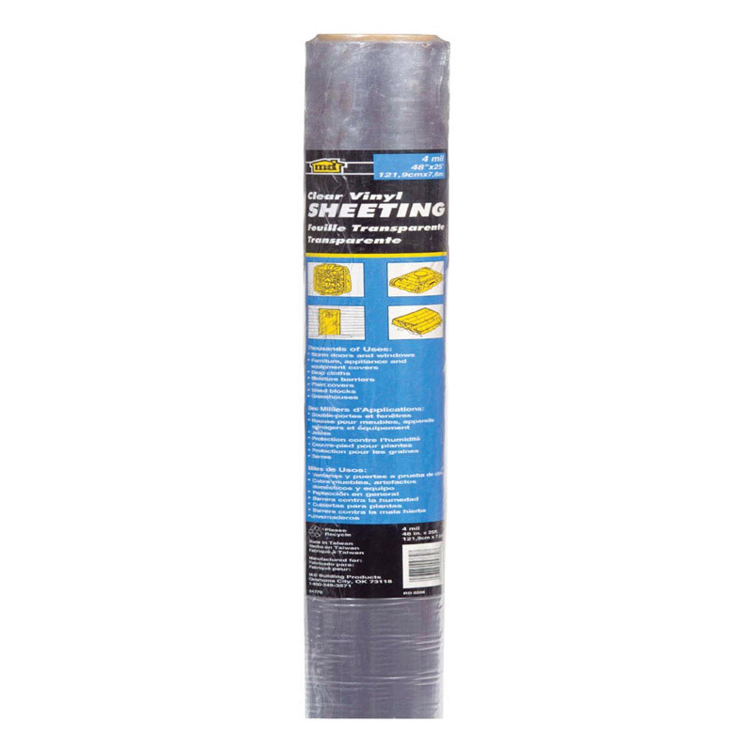 M-D Clear Indoor and Outdoor Vinyl Sheeting 48 in. W X 25 ft. L