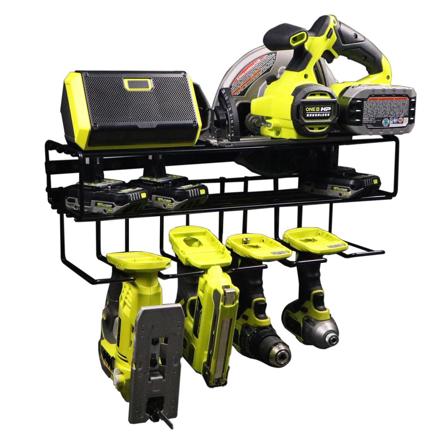 C2M 7.5 in. H X 21.5 in. W X 7.5 in. D Black Steel Wall Mount Tool Holder