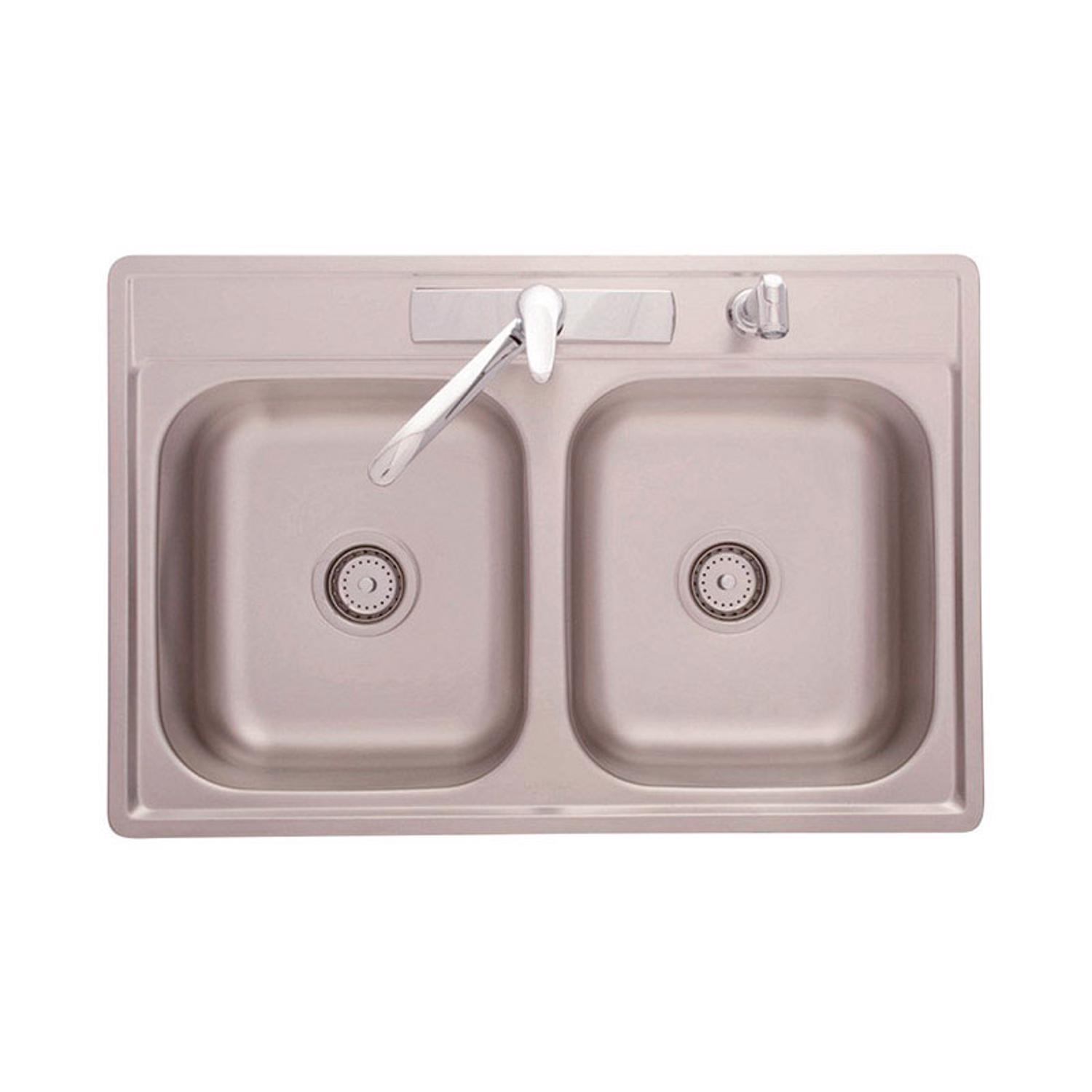 Kindred Creemore Stainless Steel Top Mount 33 in. W X 22 in. L Double Bowl Kitchen Sink