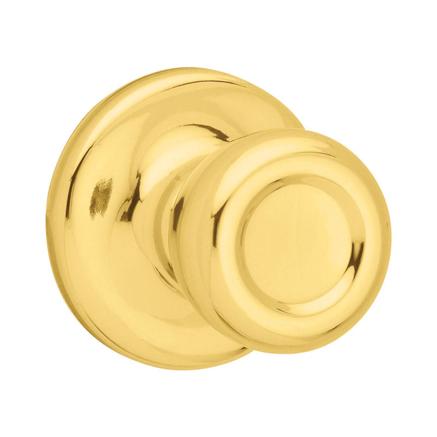 Kwikset Mobile Home Polished Brass Passage Door Knob