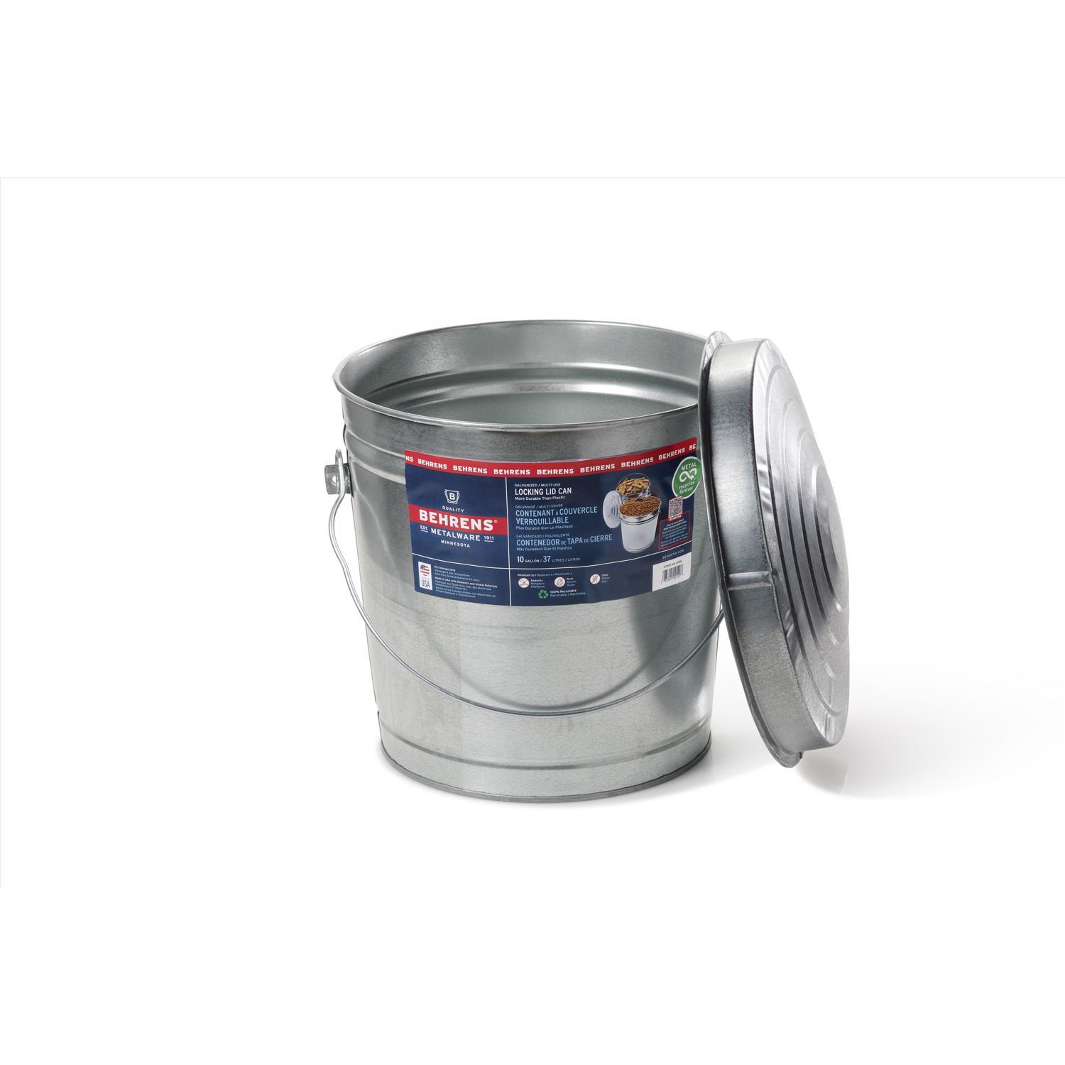 Behrens Gray Locking Lid Metal Pet Food Storage Container For All Pets