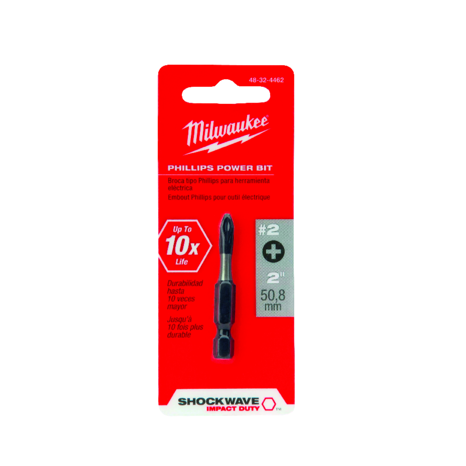 Milwaukee Shockwave Phillips #2 X 2 in. L Screwdriver Bit Steel 1 pc