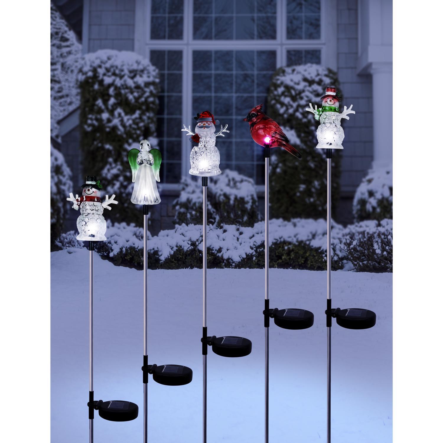 Alpine LED Cool White Assorted 33 in. Garden Stake