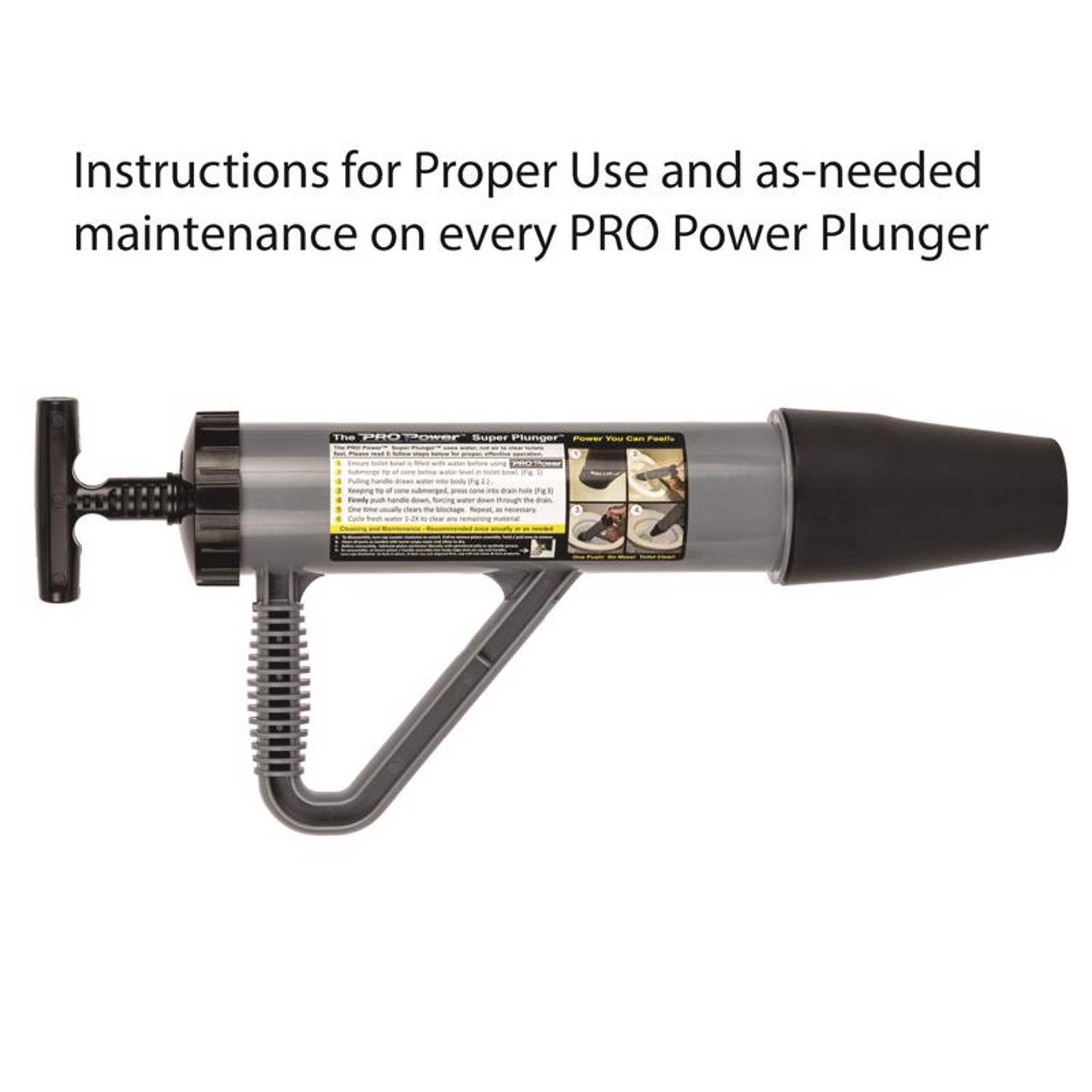 PRO Power Super Plunger Toilet Plunger 18 in. L X 3 in. D