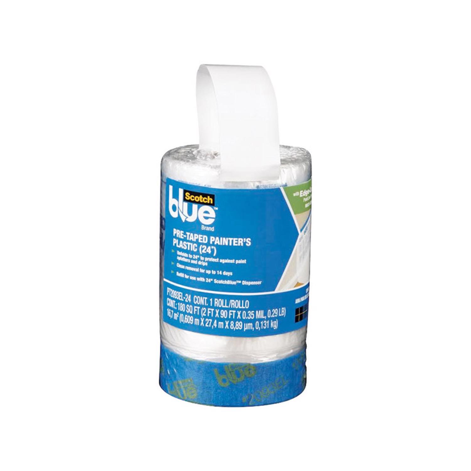 ScotchBlue 30 ft. W X 24 in. L X 0.35 mil Pre-Taped Painter's Plastic 1 pk