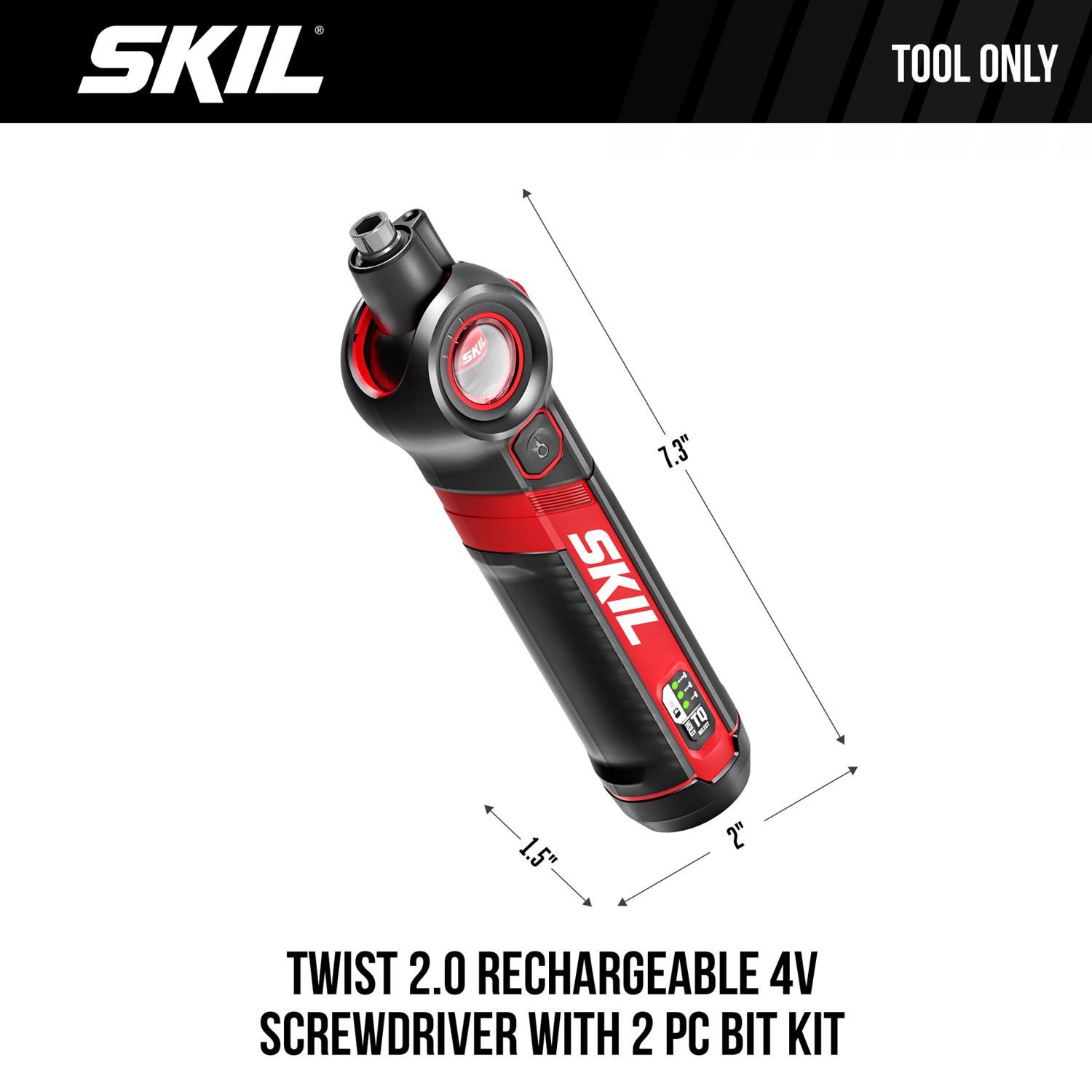 Skil 4V Cordless Rechargeable Screwdriver with Bit Set