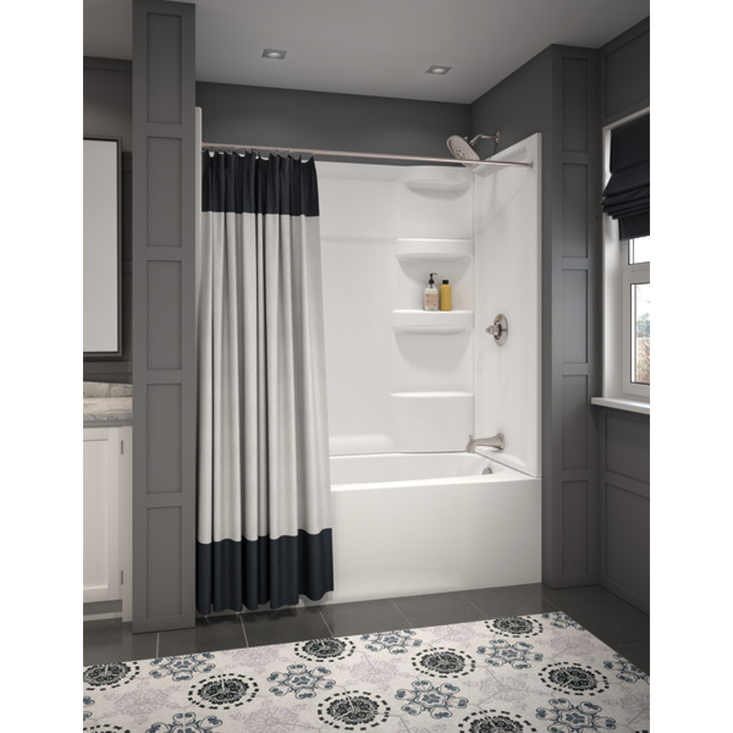 Delta Hycroft 60 in. H X 32 in. W X 60 in. L White Bathtub Surround