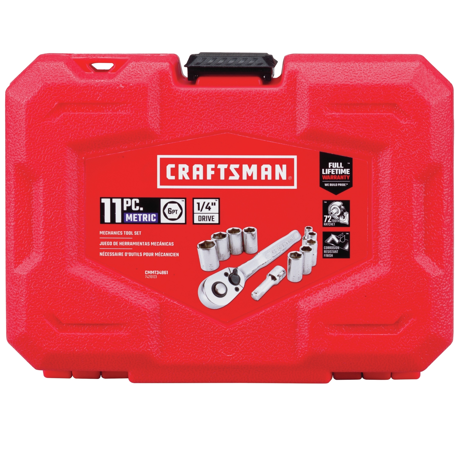 Craftsman 1/4 in. drive Metric 6 Point Socket and Ratchet Set 11 pc