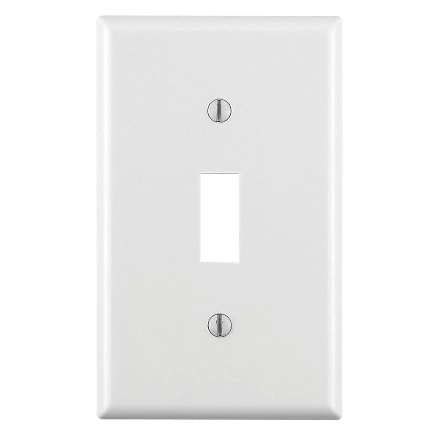 Leviton White 1 gang Thermoset Plastic Toggle Wall Plate 10 pc