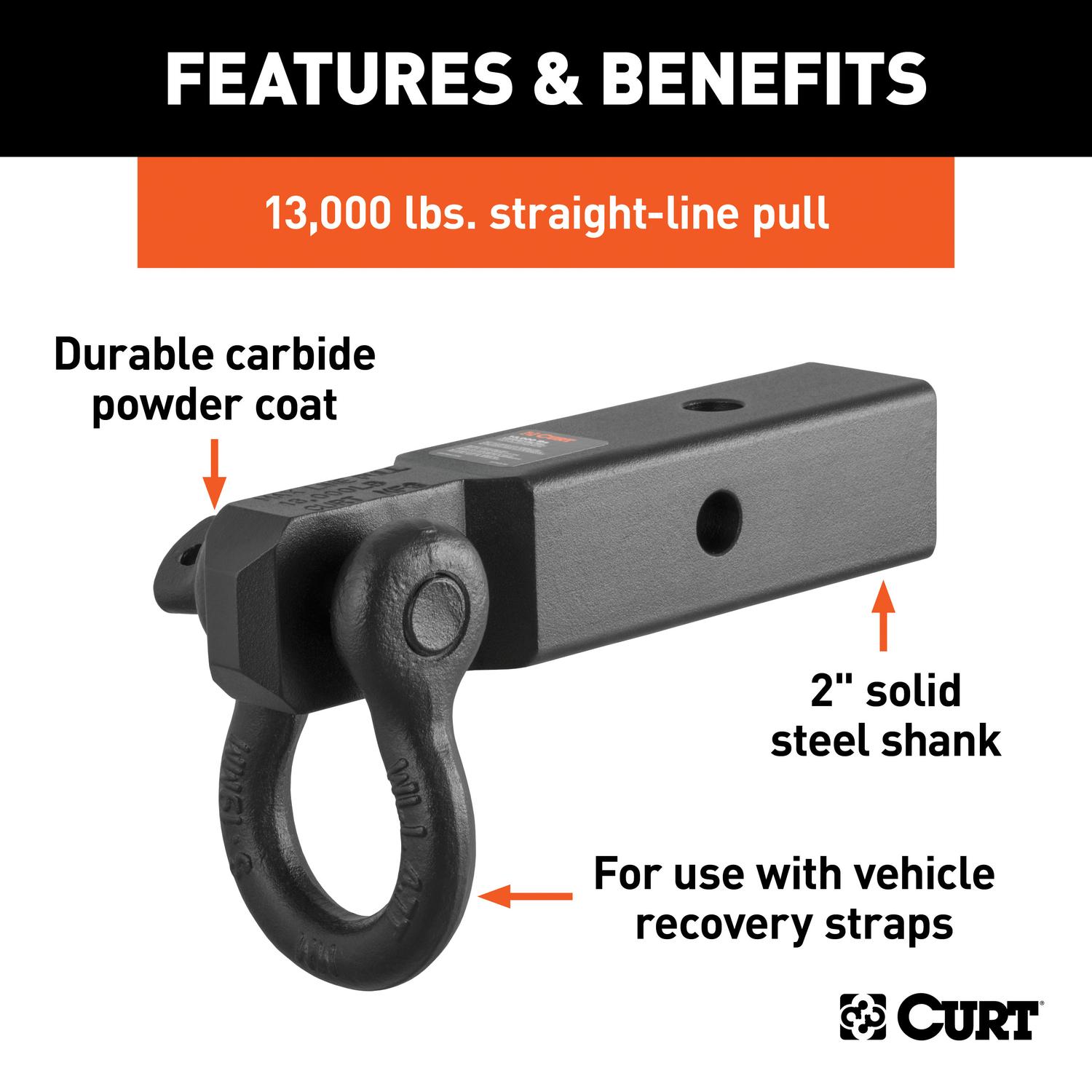 CURT 13000 lb. cap. D-Ring Shackle Mount