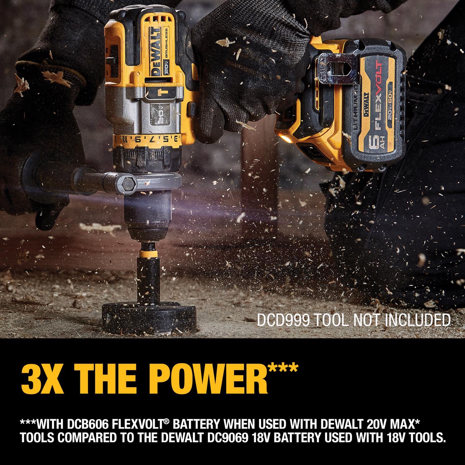 DeWalt 20V-60V MAX FLEXVOLT DCB606-2 6 Ah Lithium-Ion Battery Combo Pack 2 pc