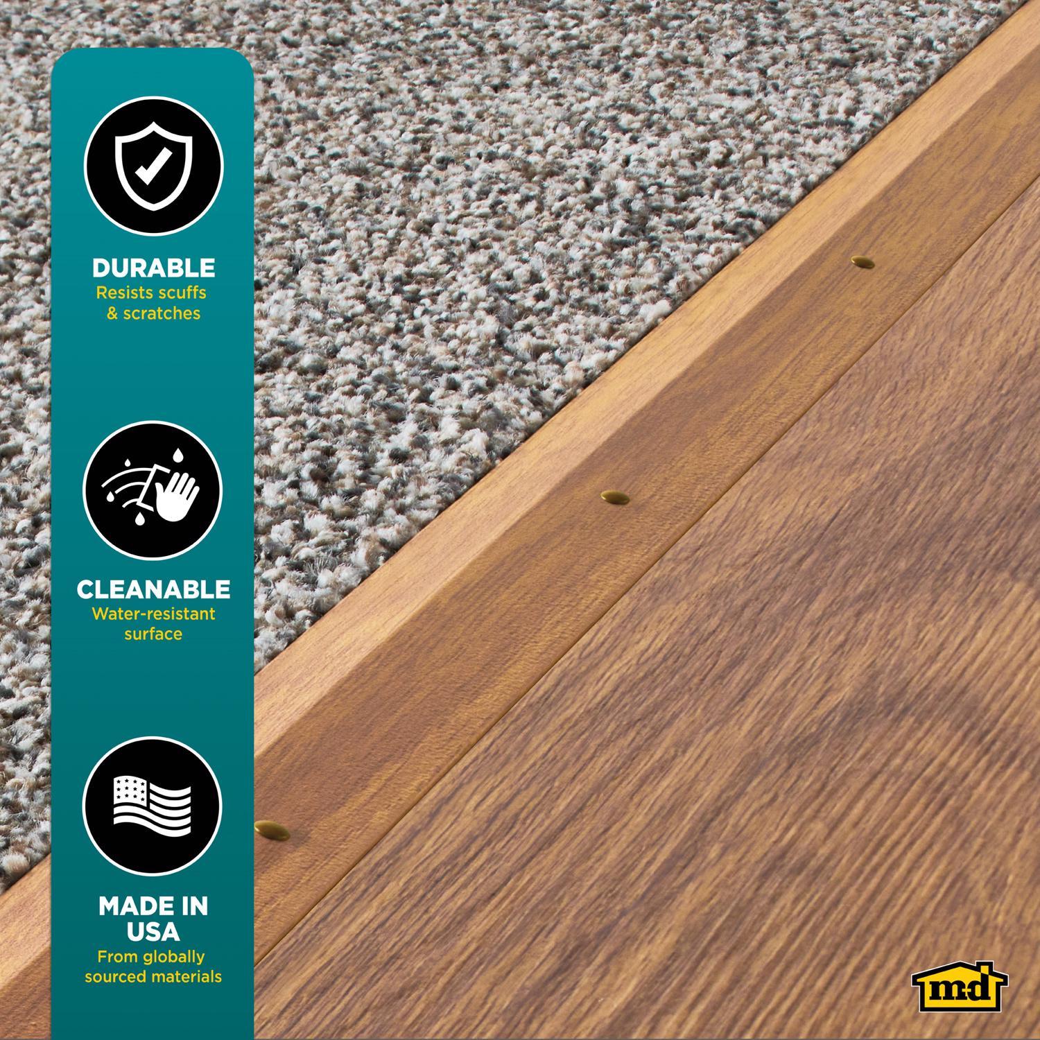 M-D Building Products METAL DECOR 0.3 in. H X 1.38 in. W X 72 in. L Prefinished Oak Aluminum Carpet