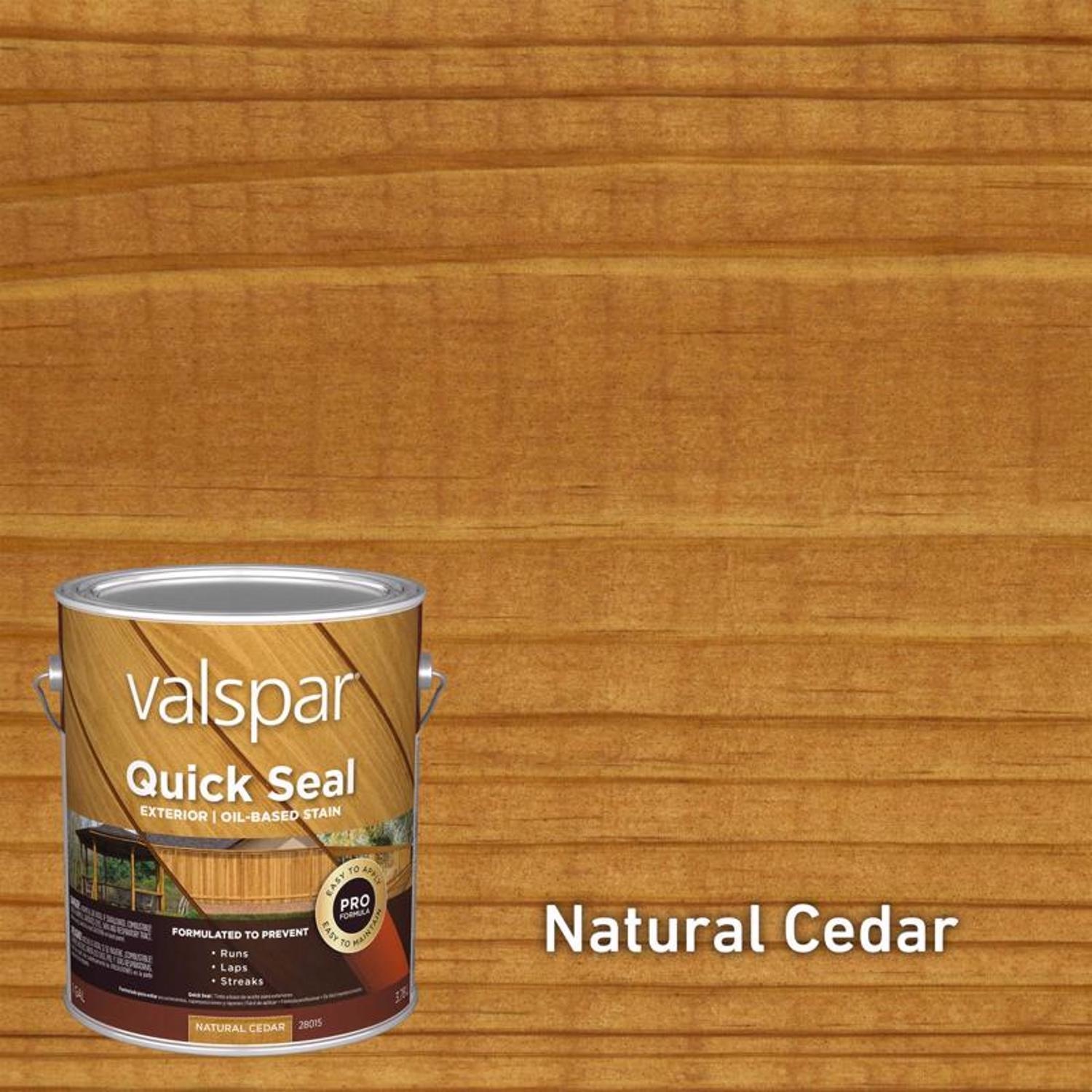Valspar Quick Seal Semi-Transparent Natural Cedar Oil-Based Exterior Stain 1 Gallon