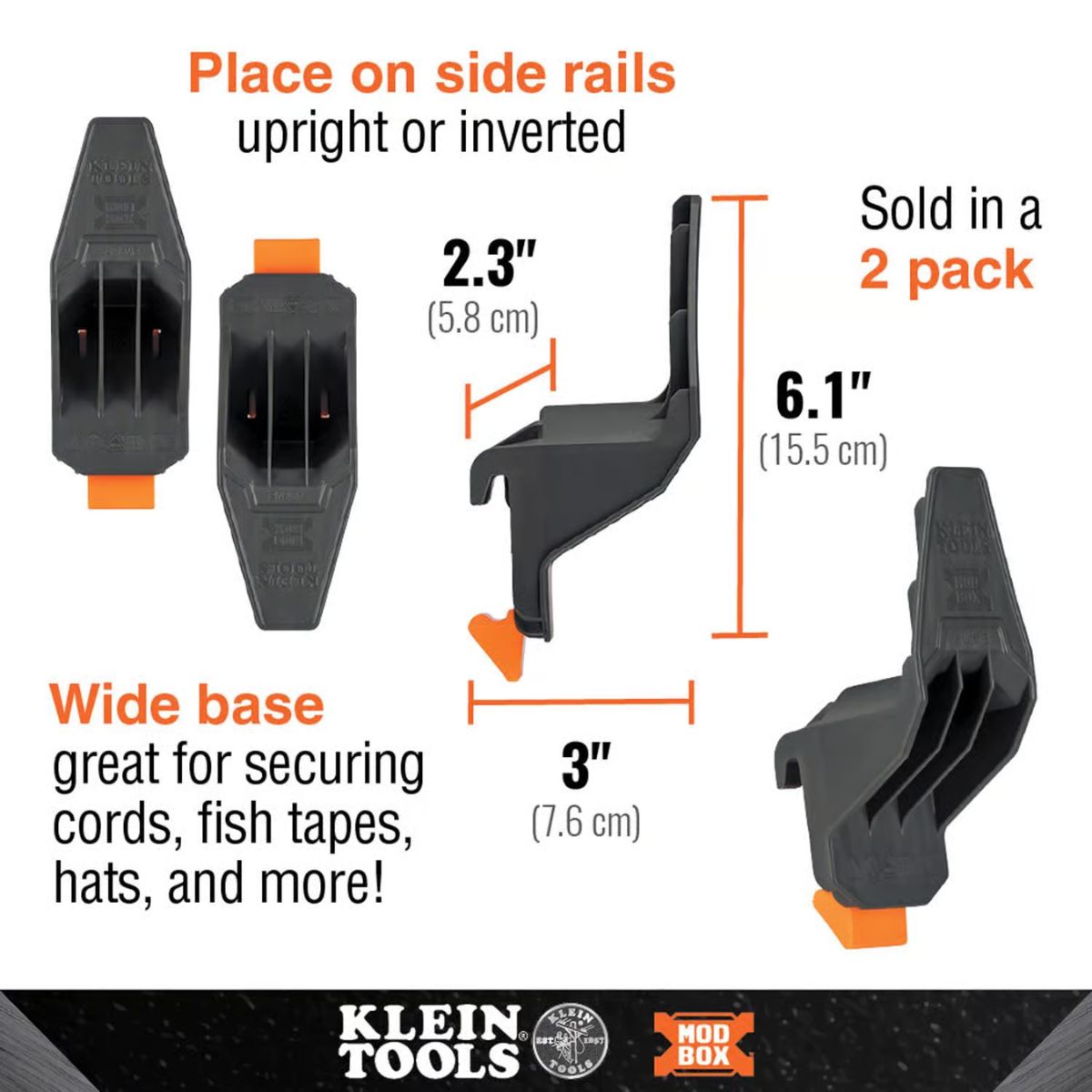 Klein Tools MODbox 3 in. W x 6.1 in. H Internal Rail Accessory Plastic Black