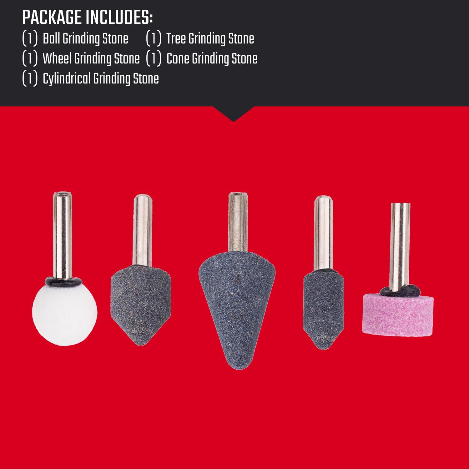 Craftsman Aluminum Oxide Grinding Stone Set Assorted Shapes 25000 rpm 5 pc