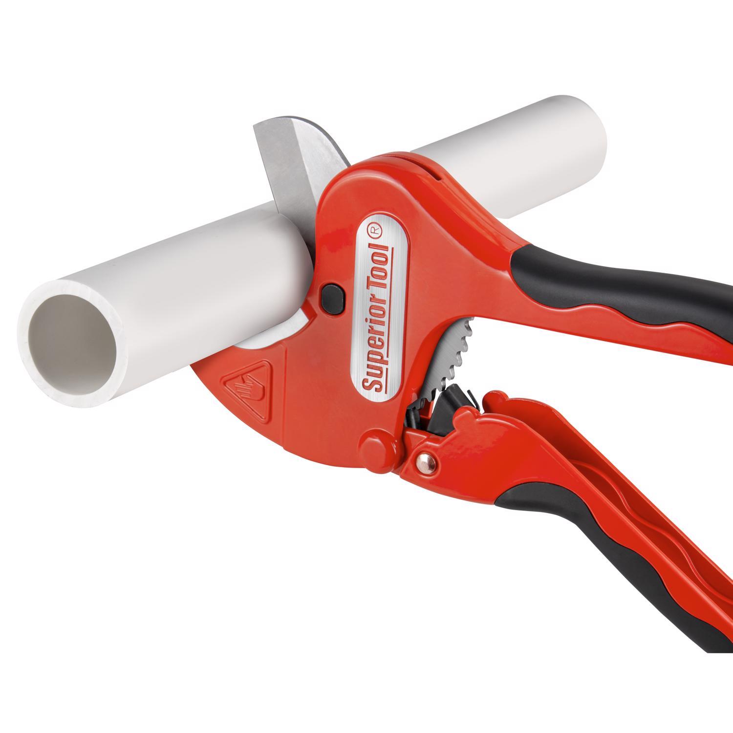 Superior Tool 2-1/2 in. Ratcheting Pipe Cutter 10 in. L Black/Red 1 pc
