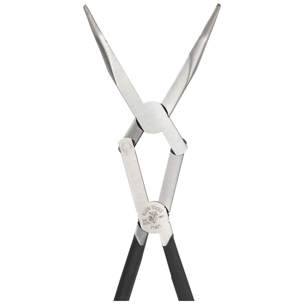Klein Pliers, Long Reach Needle Nose Pliers, Bent Nose, 13-in.