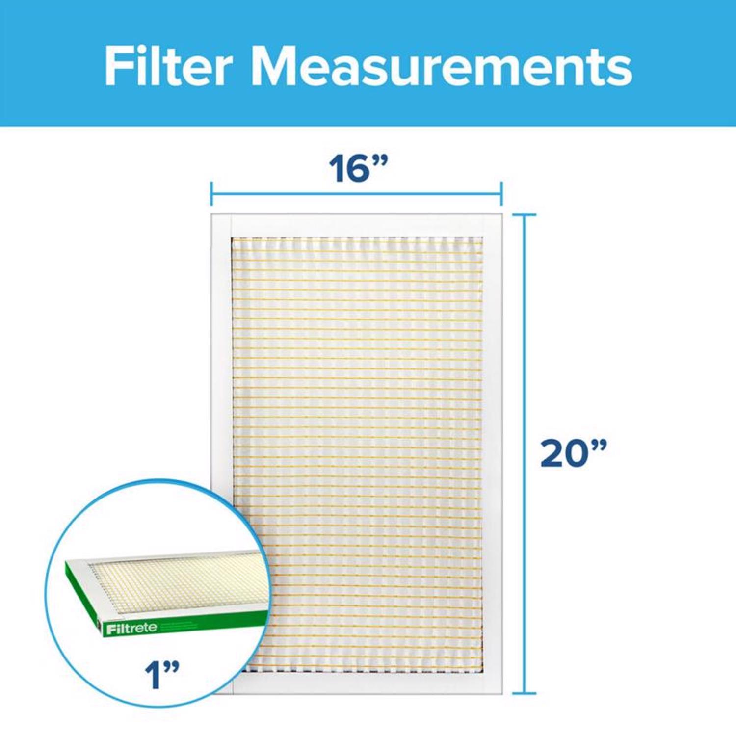 Filtrete 16 in. W X 20 in. H X 1 in. D Polypropylene 8 MERV Pleated Air Filter 1 pk
