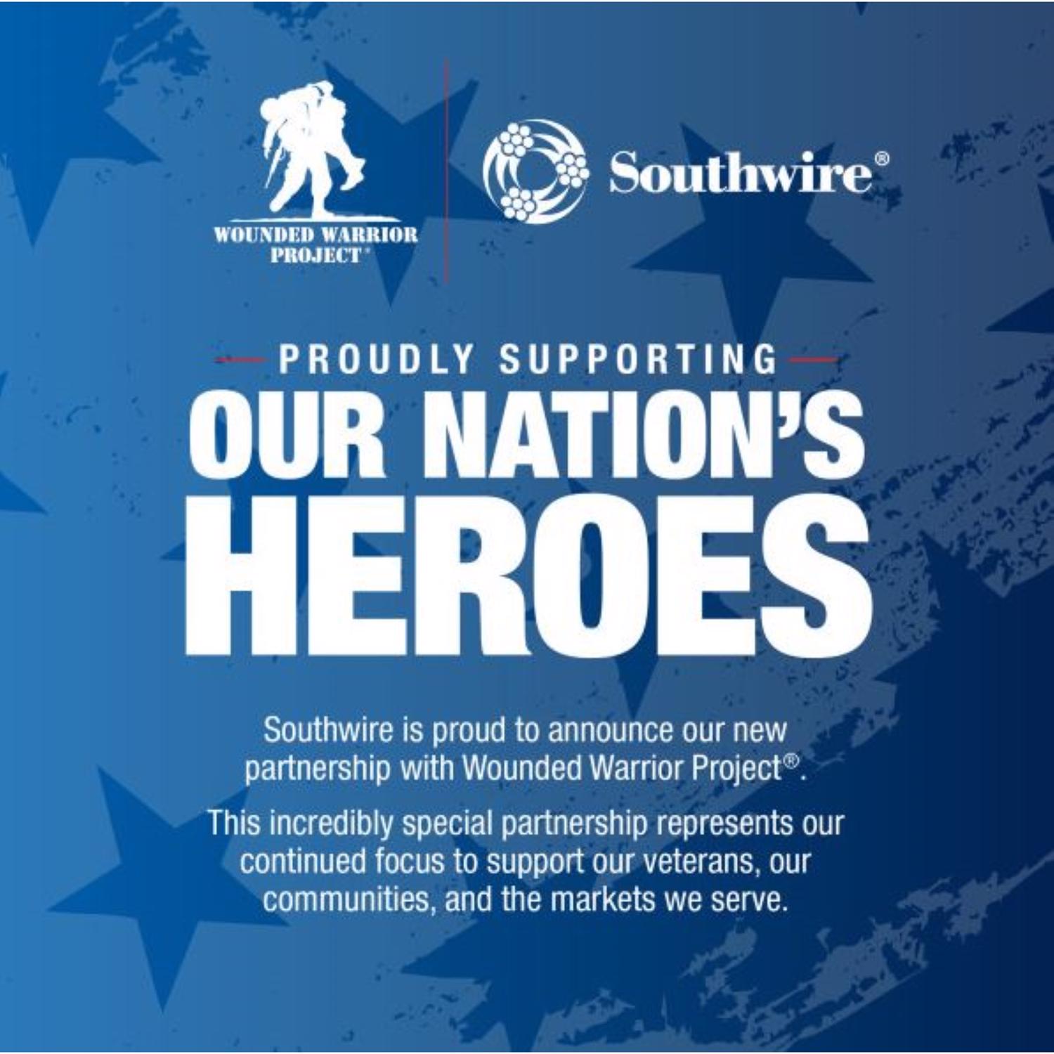 Southwire Wounded Warrior Project Outdoor 100 ft. L Blue/Red/White Extension Cord 12/3