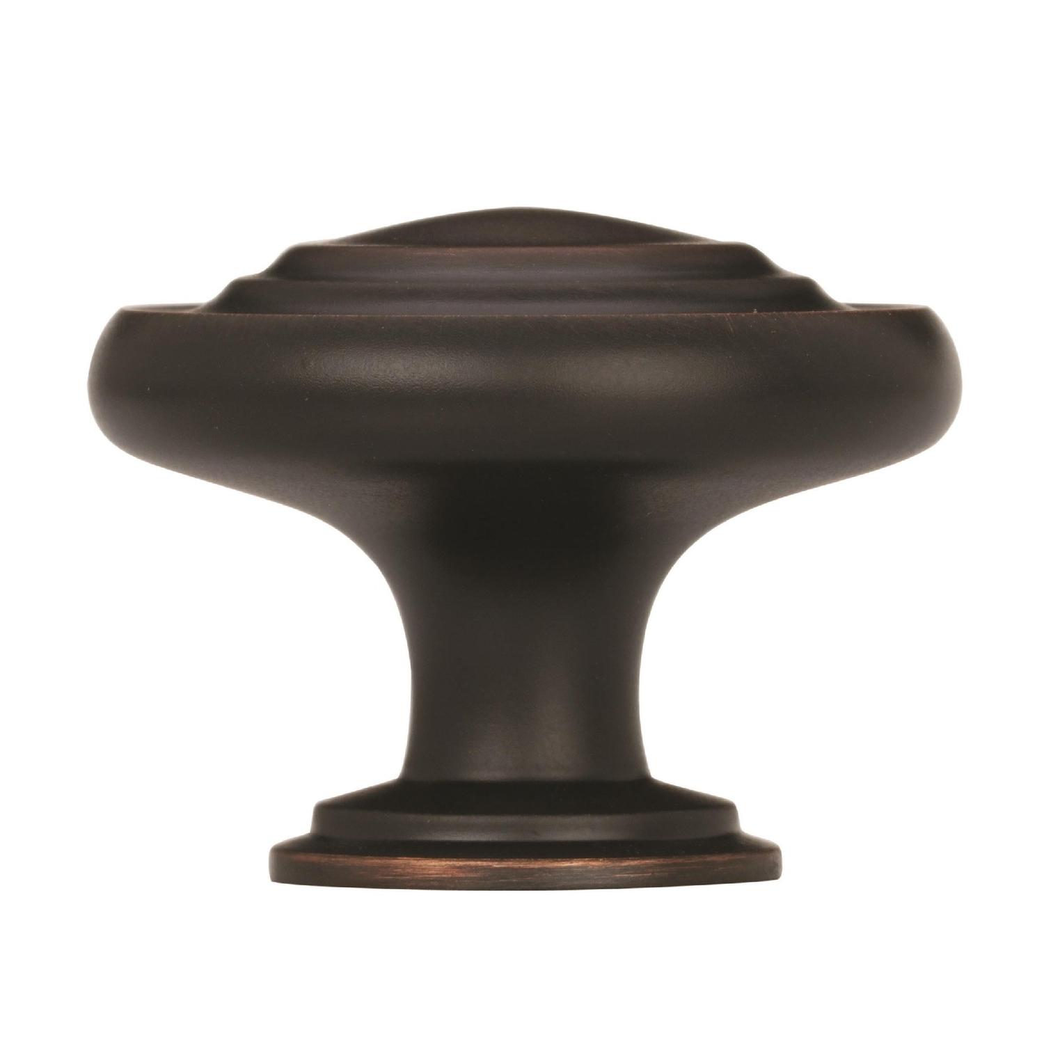 Amerock Inspirations Round Cabinet Knob 1-1/4 in. D 1 in. Oil Rubbed Bronze 10 pk