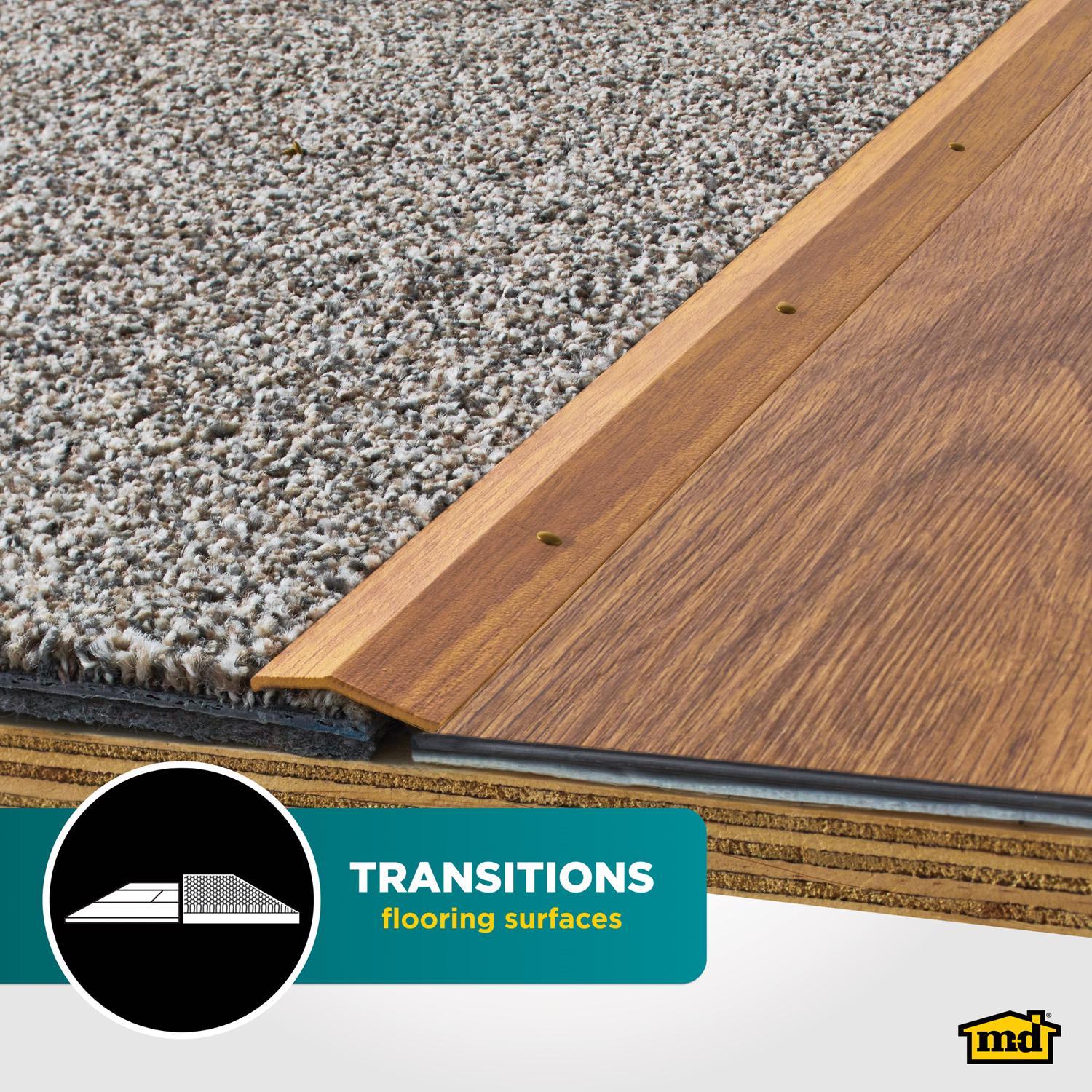 M-D Building Products METAL DECOR 0.3 in. H X 1.38 in. W X 72 in. L Prefinished Oak Aluminum Carpet