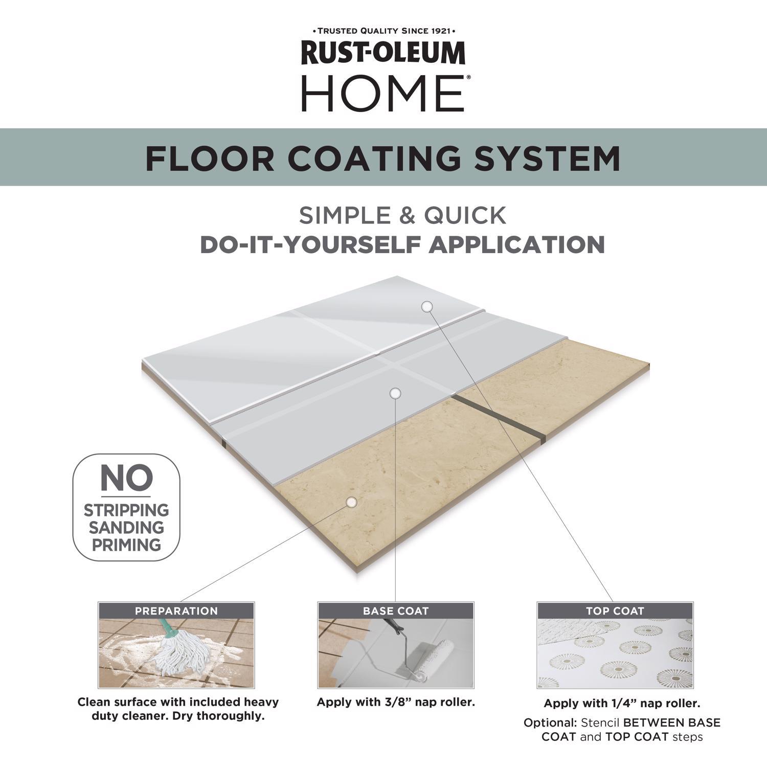 Rust-Oleum Home Floor Coating Ultra White Tint Base Water-Based Floor Coating Step 1 1 qt