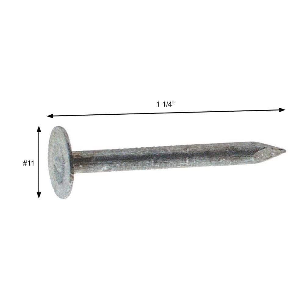 Grip-Rite 1-1/4 in. Roofing Electro-Galvanized Steel Nail Flat Head 30 lb