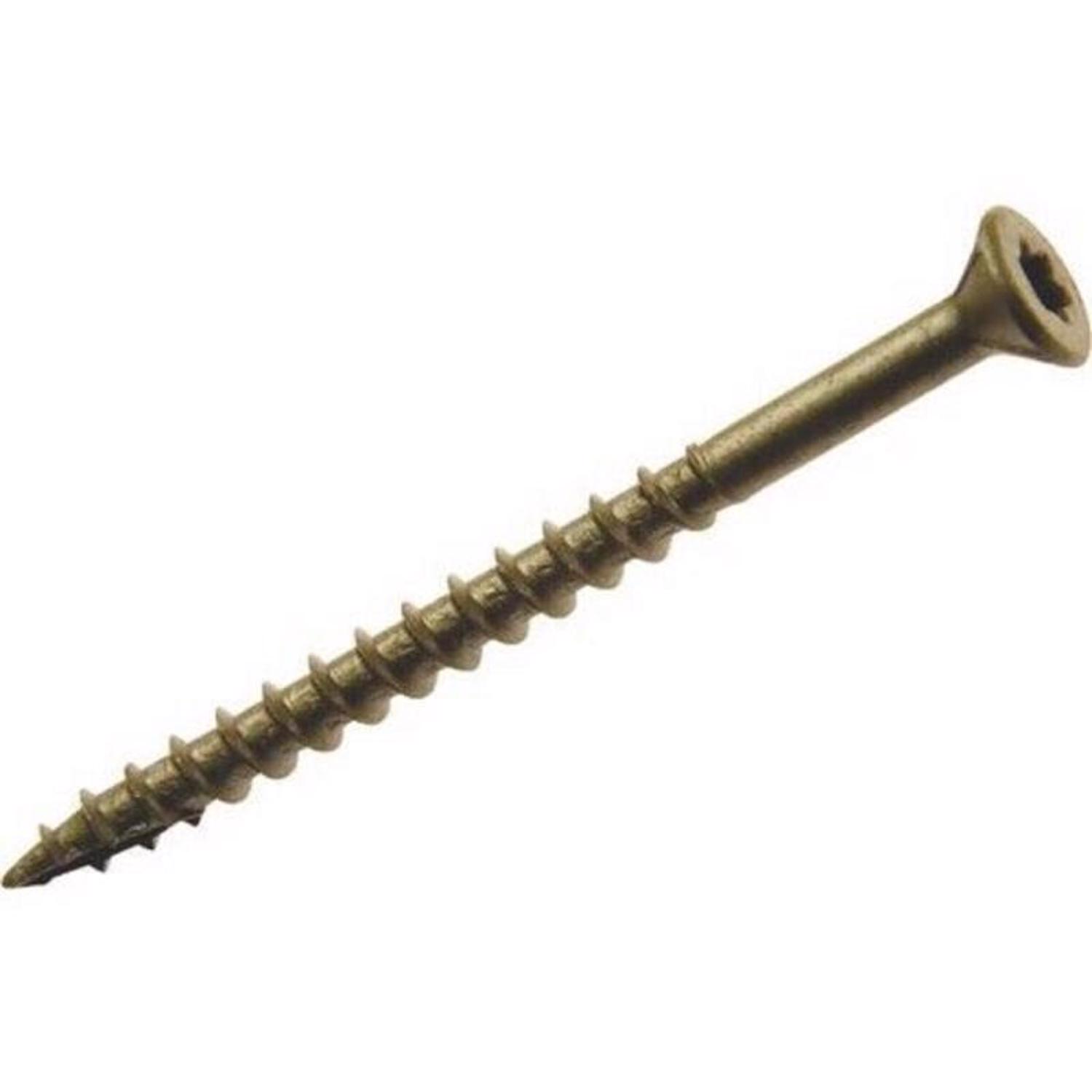 Grip-Rite PrimeGuard Plus No. 9 wire X 2-1/2 in. L Gold Star Flat Head Deck Screws 25 lb