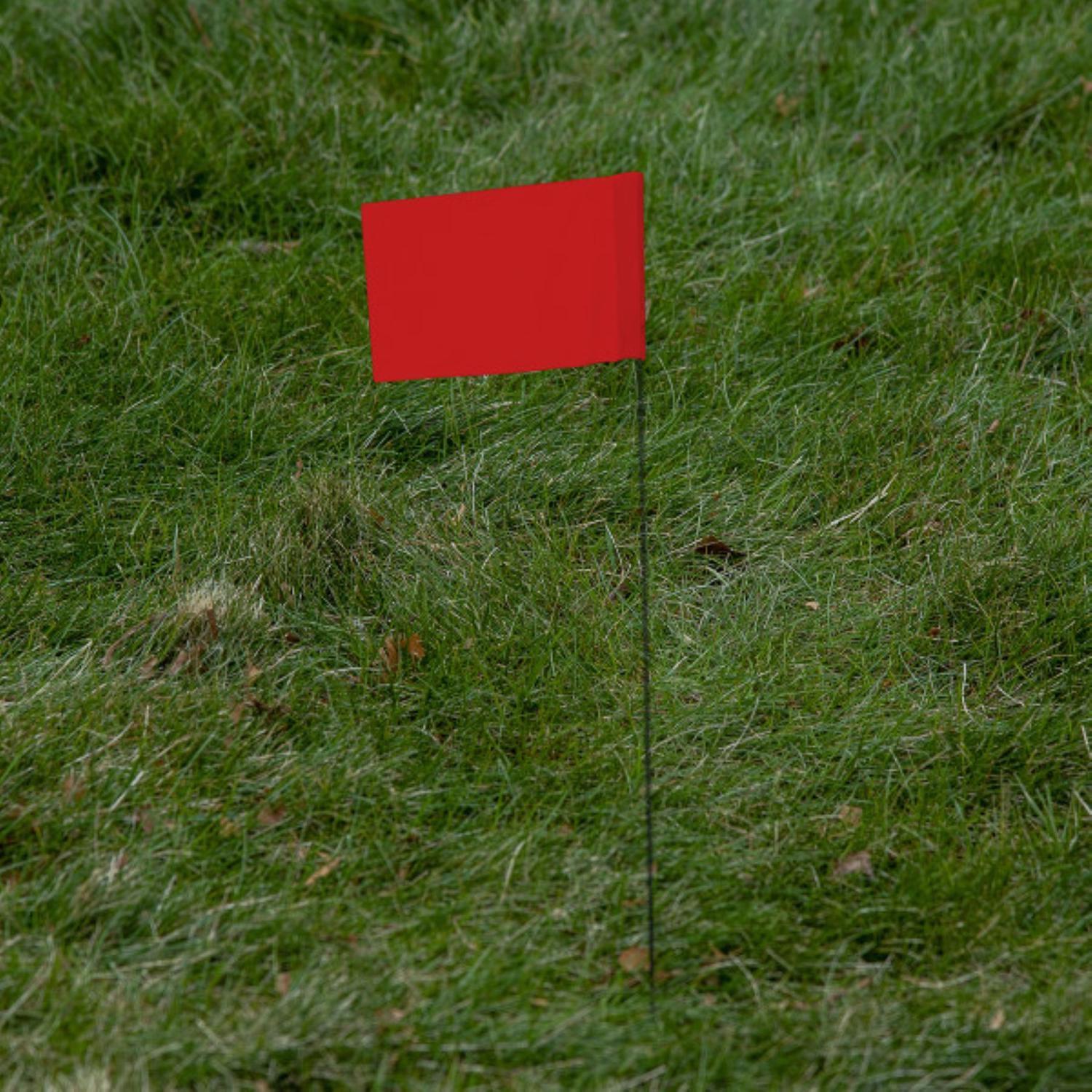 C.H. Hanson 15 in. Fluorescent Red Marking Flags Polyvinyl 10 pk