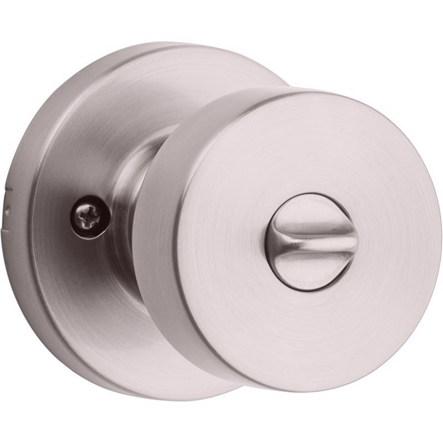 Kwikset SmartKey Pismo Satin Nickel Entry Door Knob KW1 1-3/4 in.