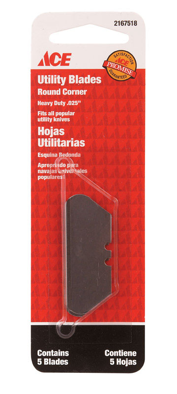 Ace Round Corner Steel Heavy Duty Utility Knife Replacement Blade 5 pk